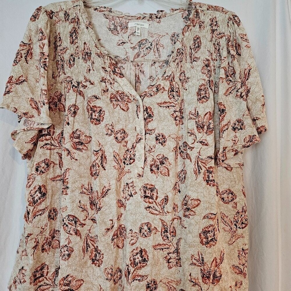 Maurices Women's Floral V Neck Short Sleeve Tee Size XXL
